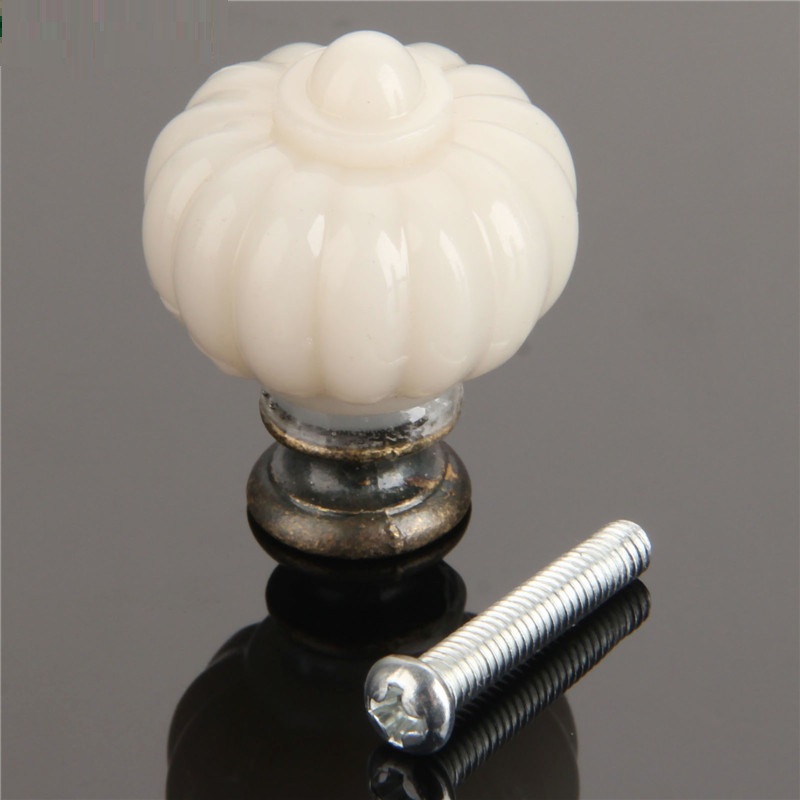 Furniture Hardware Design - 1Pc Acrylic Ivory White Pumpkin Cabinet
