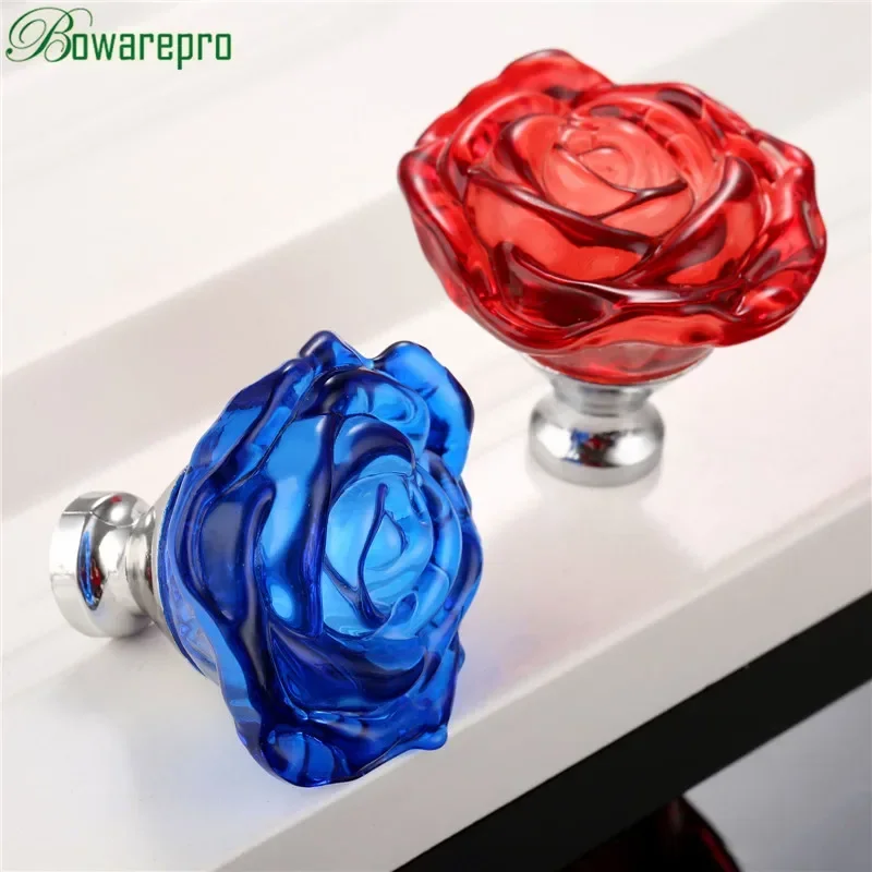 Furniture Hardware Design - bowarepro 50MM Crystal Rose Glass Handle