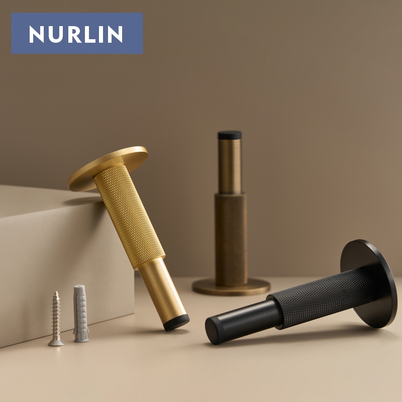 Nurlin Brass  Knurled Door Sto - Door Stopper Heavy 评论和价格