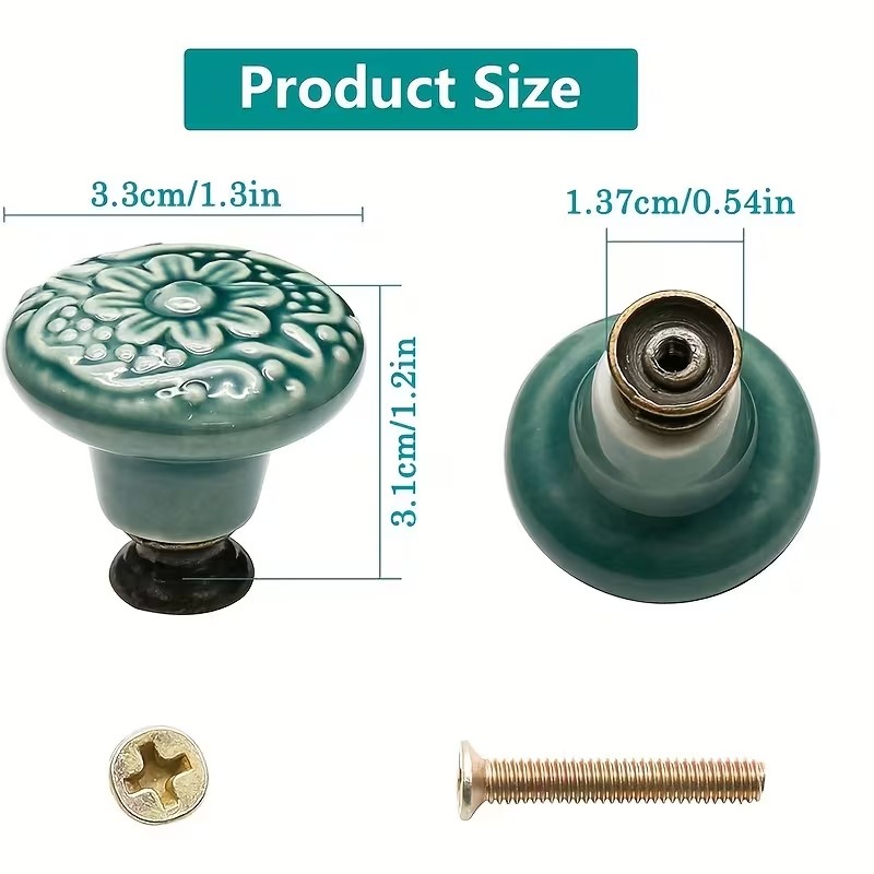 12pcs Ceramic Cabinet Knobs, F - Furniture Hardware Design 评论和价格
