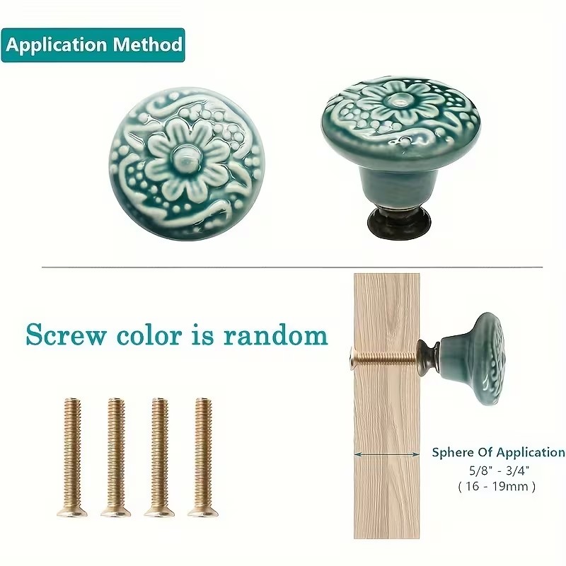 12pcs Ceramic Cabinet Knobs, F - Furniture Hardware Design 评论和价格
