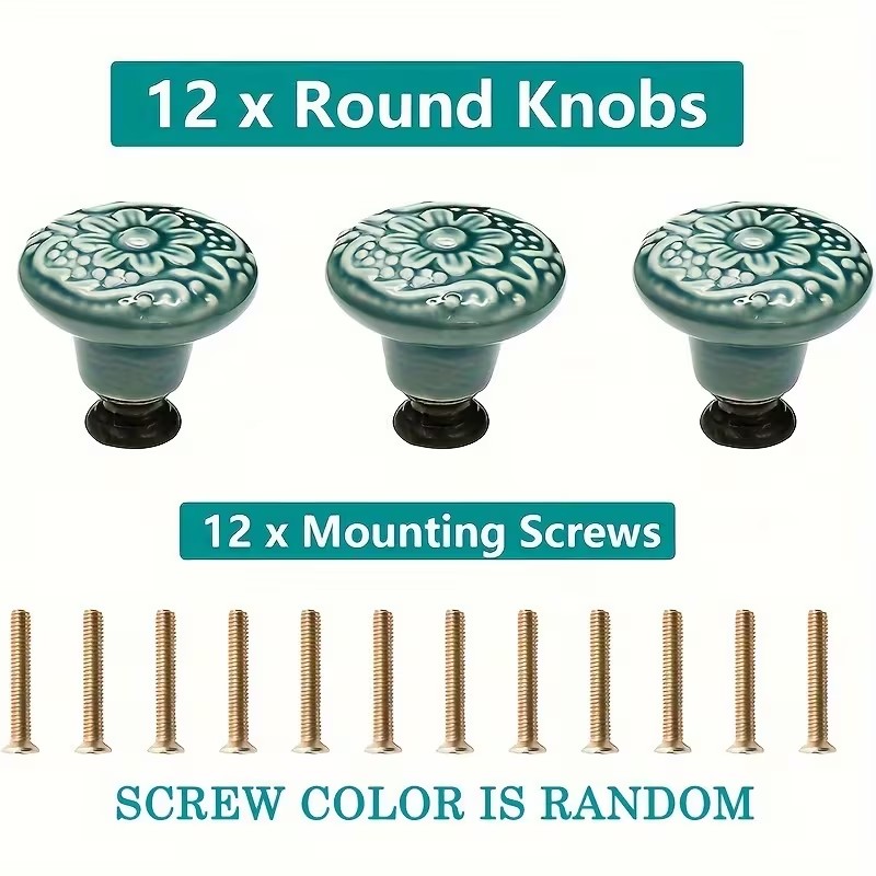 12pcs Ceramic Cabinet Knobs, F - Furniture Hardware Design 评论和价格