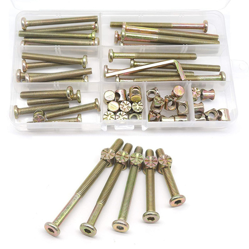 50pcs M6x40/50/60/70/80mm Crib - Furniture Hardware Barrel Nut 评论和价格