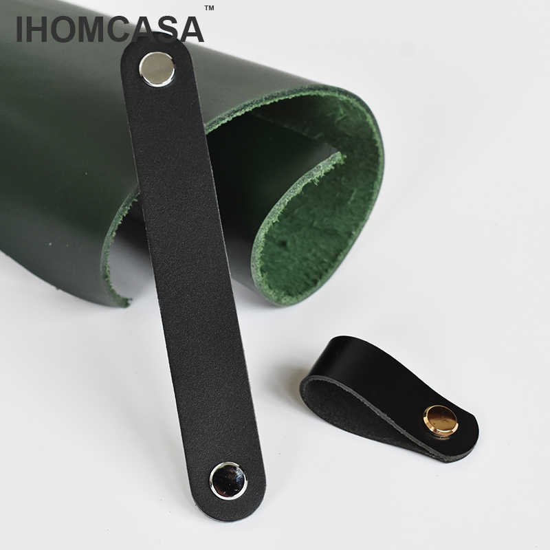 IHOMCASA Black Leather Knobs   - Furniture Rotating Hardware 评论和价格