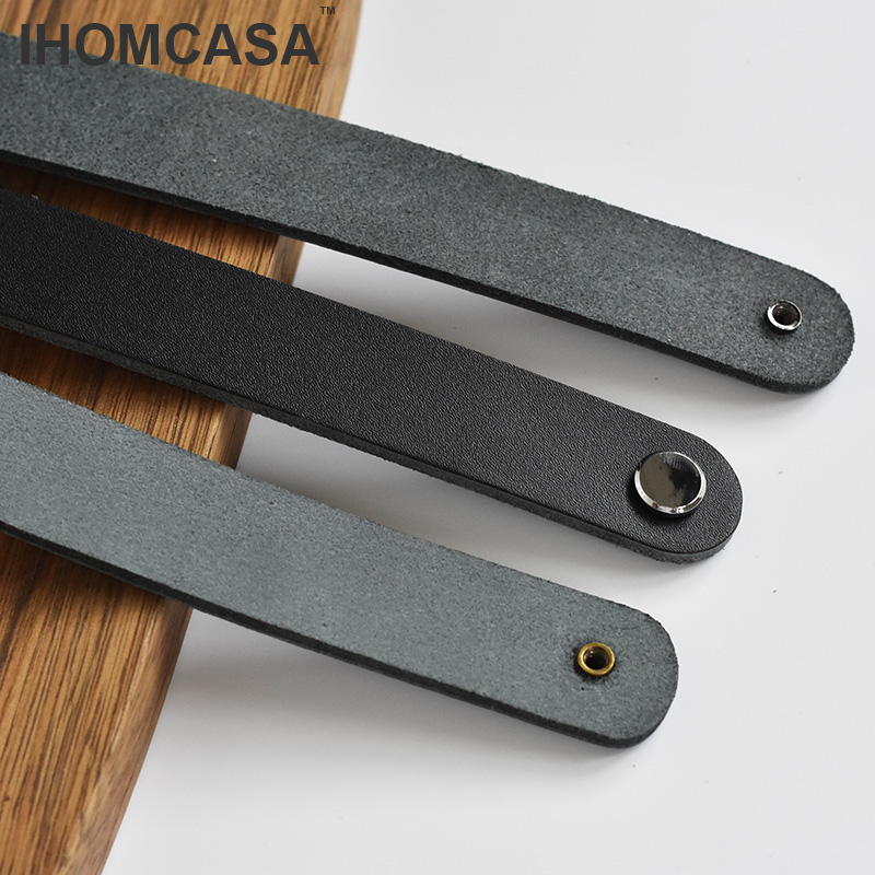 IHOMCASA Black Leather Knobs   - Furniture Rotating Hardware 评论和价格