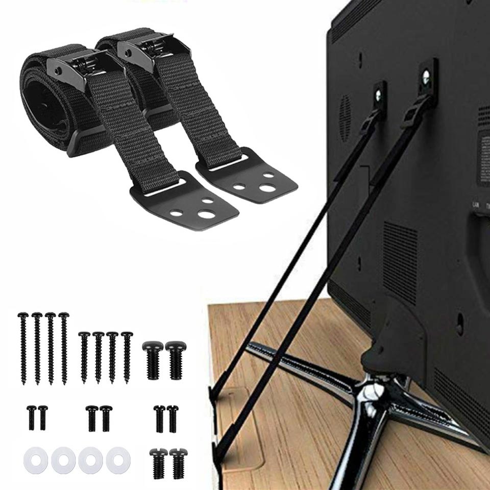 2 Pack Adjustable TV Safety St - Furniture Interlocking Hardware 评论和价格