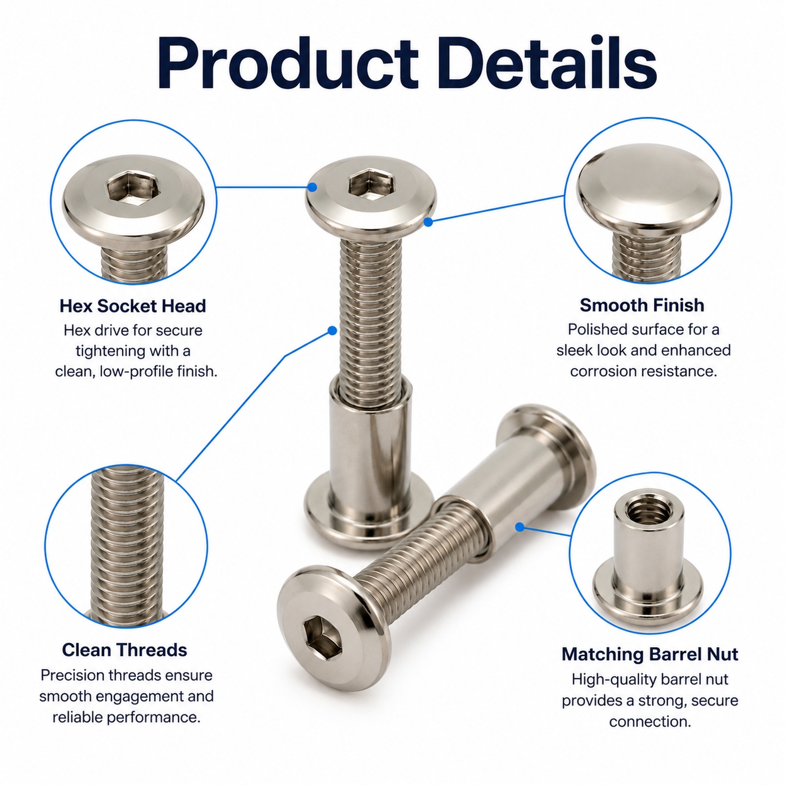 5-20Pcs M6 Carbon Steel Furnit - Furniture Hardware Barrel Nut 评论和价格